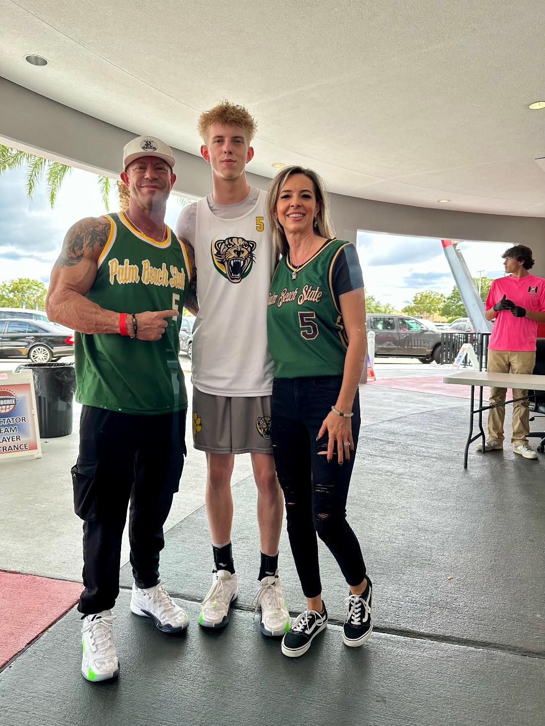 His son Ashton on a full ride basketball scholarship at Palm Beach State in West Palm Beach FL